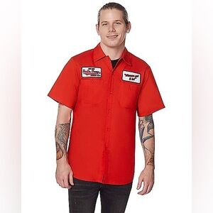 NWT Spirit Of Halloween size XL Red Men's Mechanic costume Shirt button up